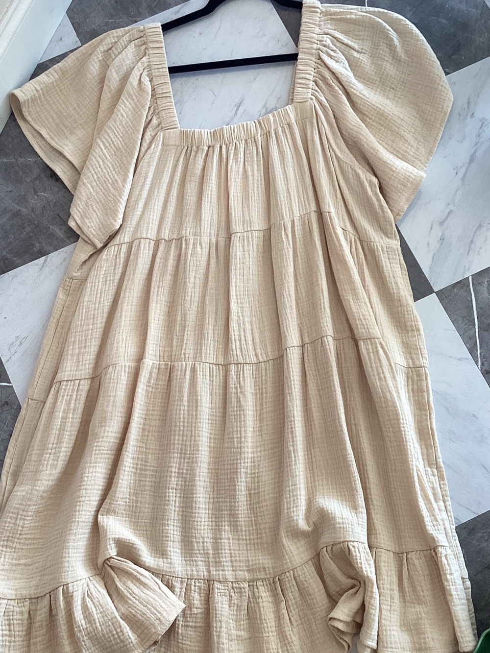 ODDY Cream Gauze Midi Dress